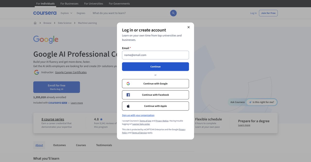 Google AI Professional Certificate