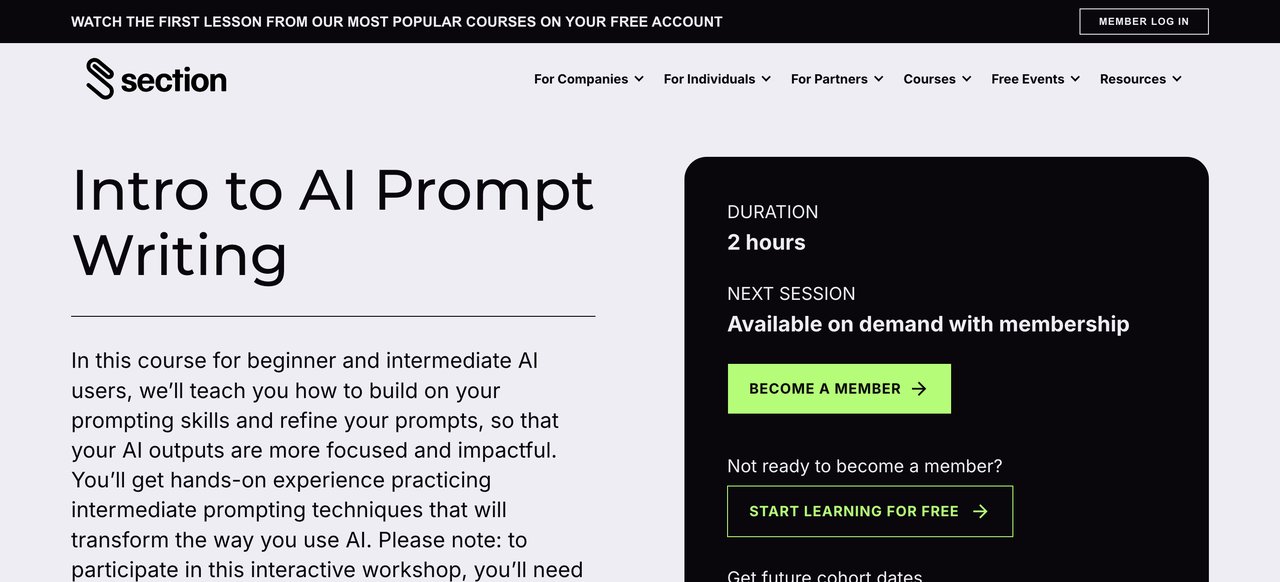 Intro to AI Prompt Writing by Section AI Academy
