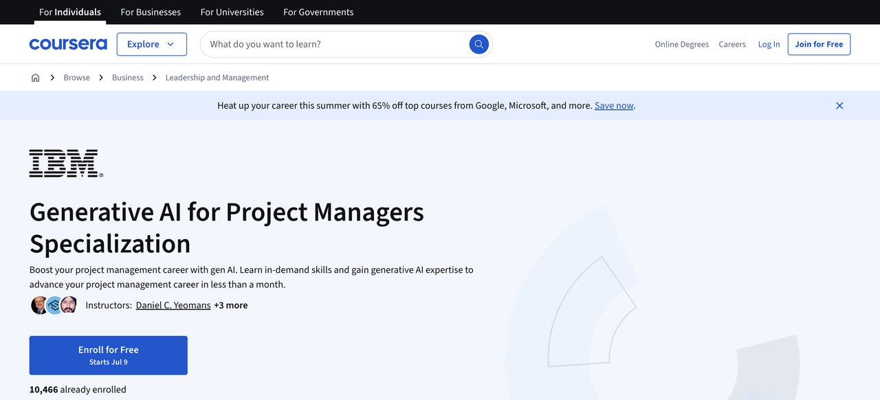 Generative AI for Project Managers Certificate Program