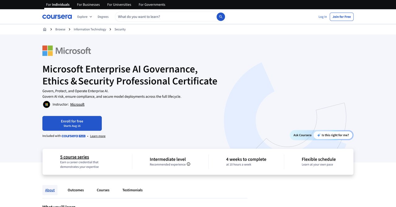 Microsoft Enterprise AI Governance Certificate
