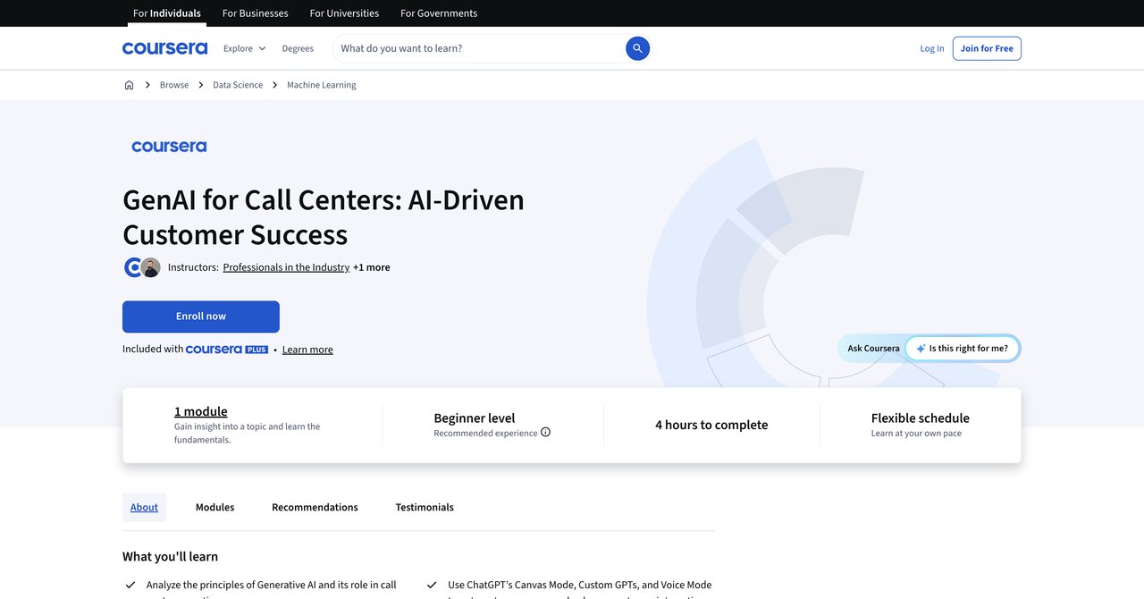 GenAI for Call Centers by Coursera