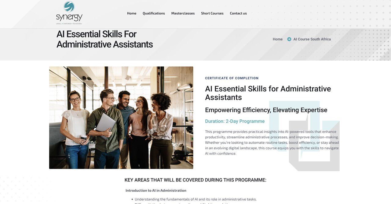 AI Course for Administrative Assistants by Synergy