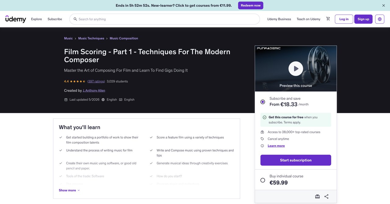 Film Scoring Part 1 Techniques For The Modern Composer by Udemy