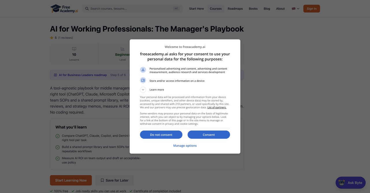 Free AI for Managers Course 2026