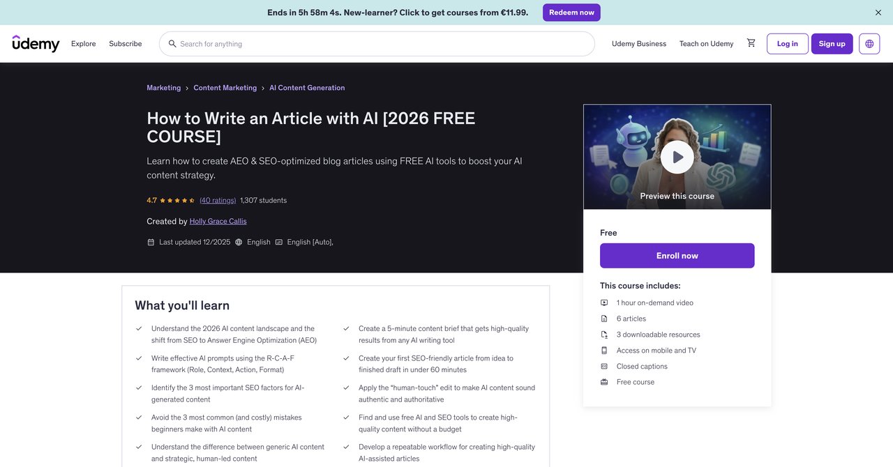 How to Write an Article with AI [2026 FREE COURSE]