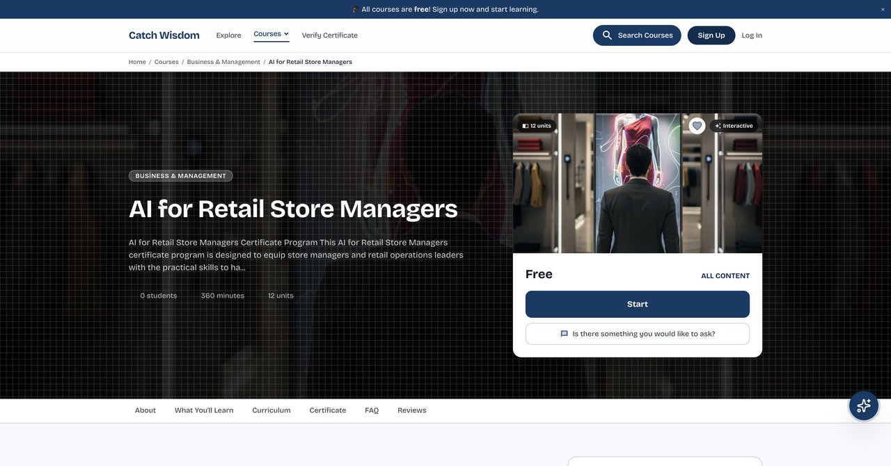 Free AI for Retail Store Managers Course by Catch Wisdom