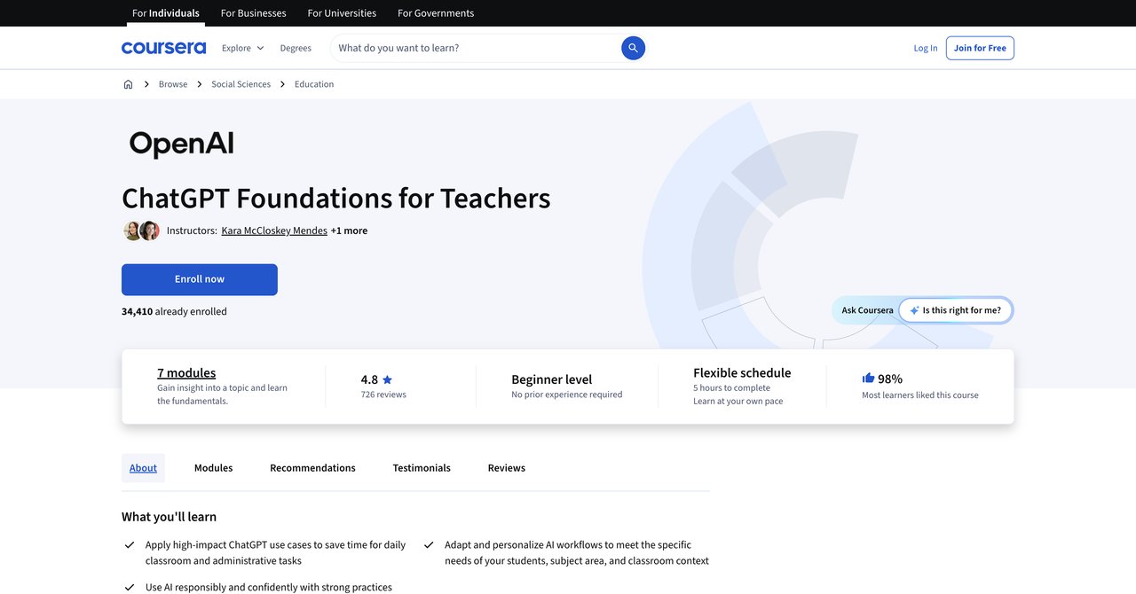 ChatGPT Foundations for Teachers