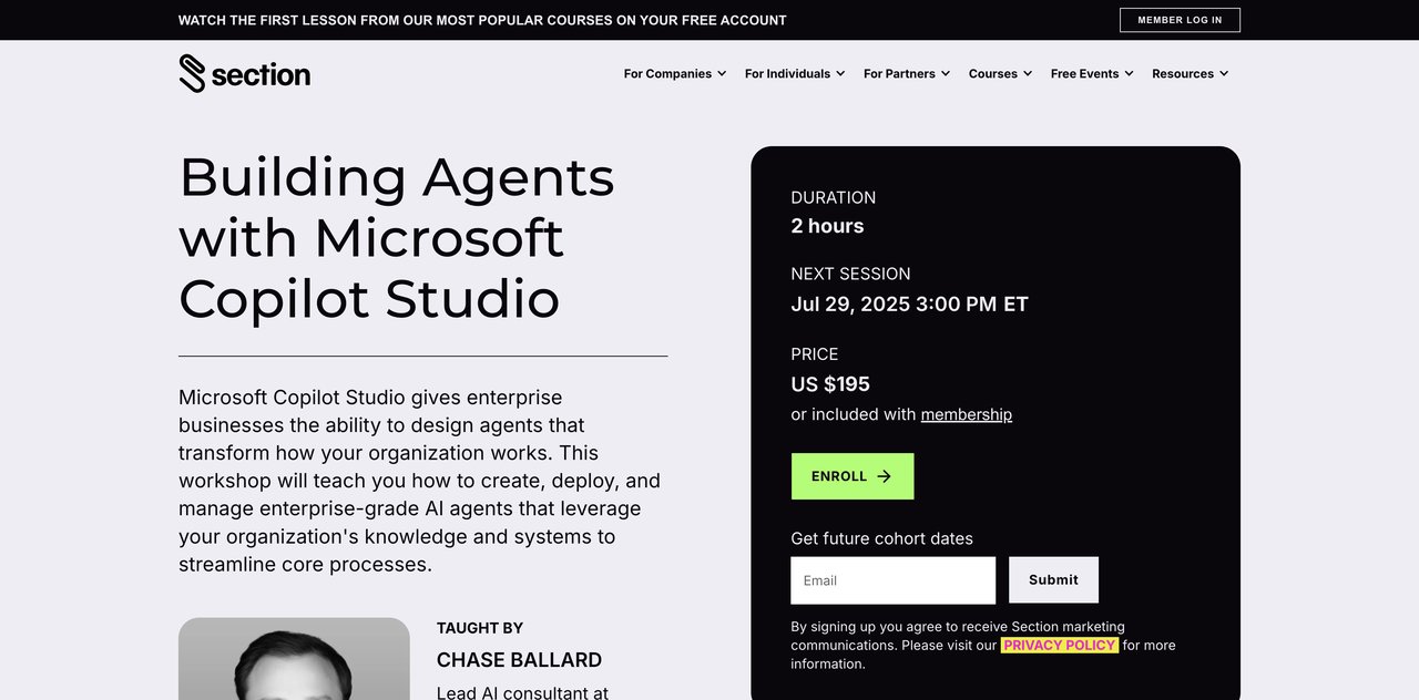 Building Agents with Microsoft Copilot Studio by Section AI