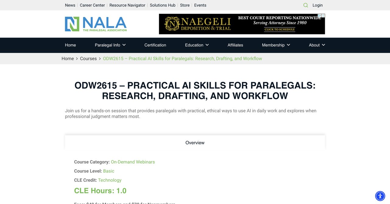 NALA Practical AI Skills for Paralegals