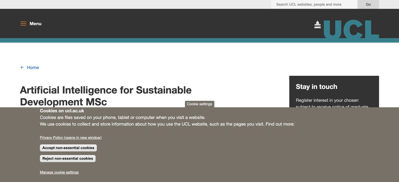 MSc AI for Sustainable Development