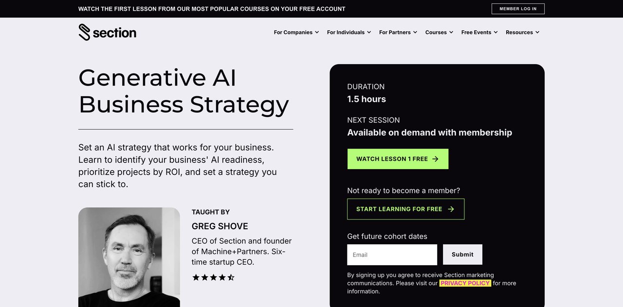 Generative AI Business Strategy by Section AI