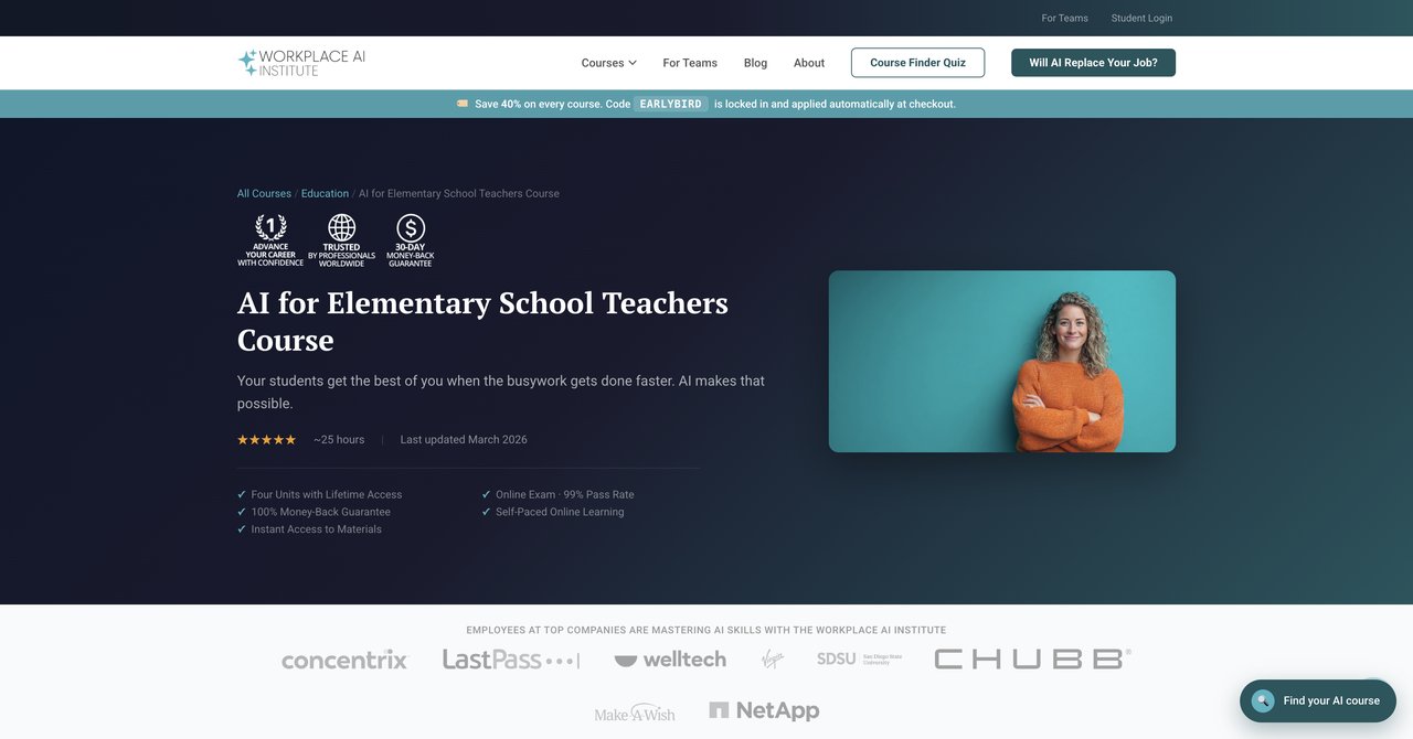 AI for Elementary School Teachers Course by Workplace AI Institute