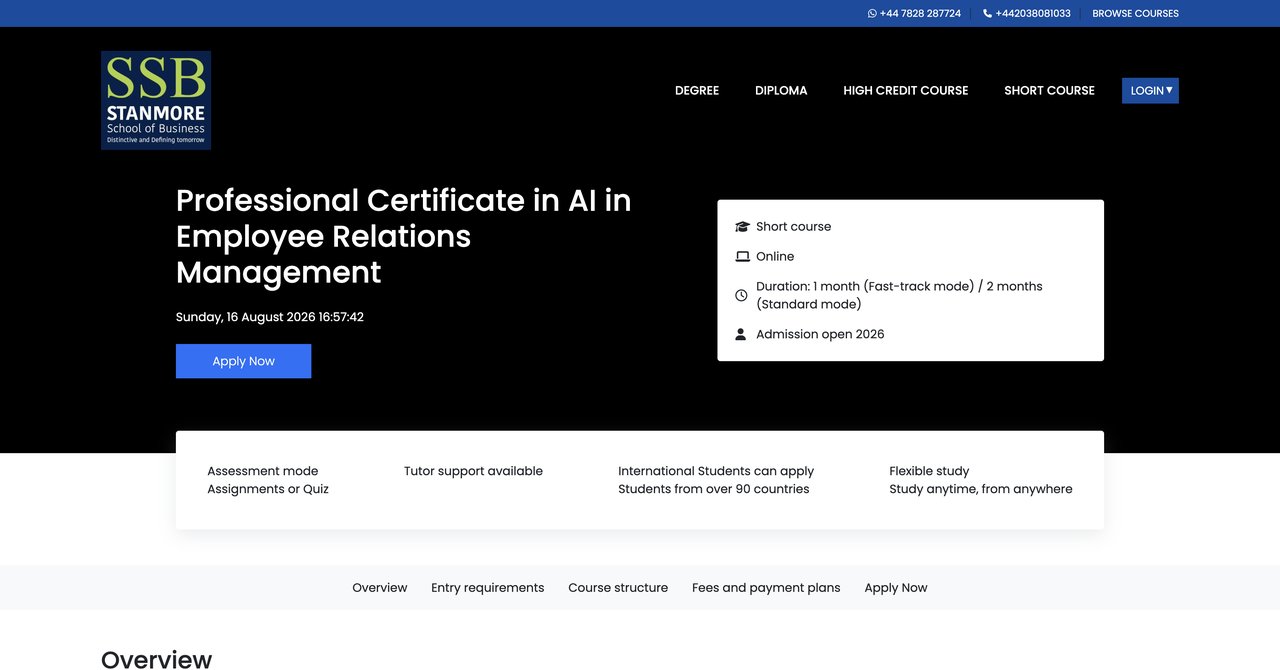Professional Certificate in AI in Employee Relations Management