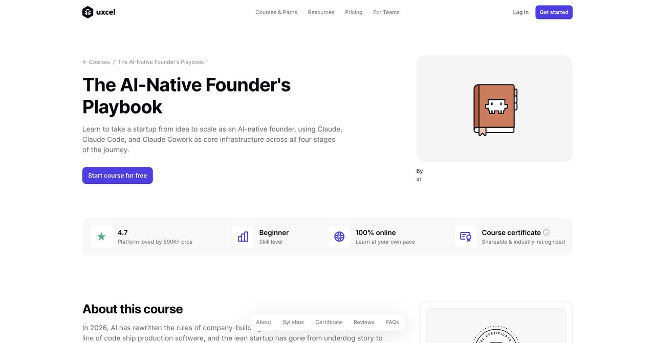 The AI-Native Founder's Playbook by UXcel