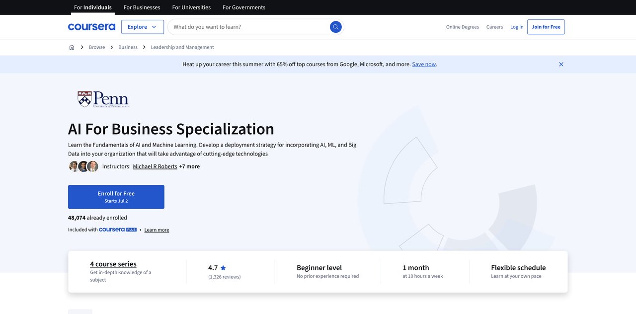 AI for Business Specialization