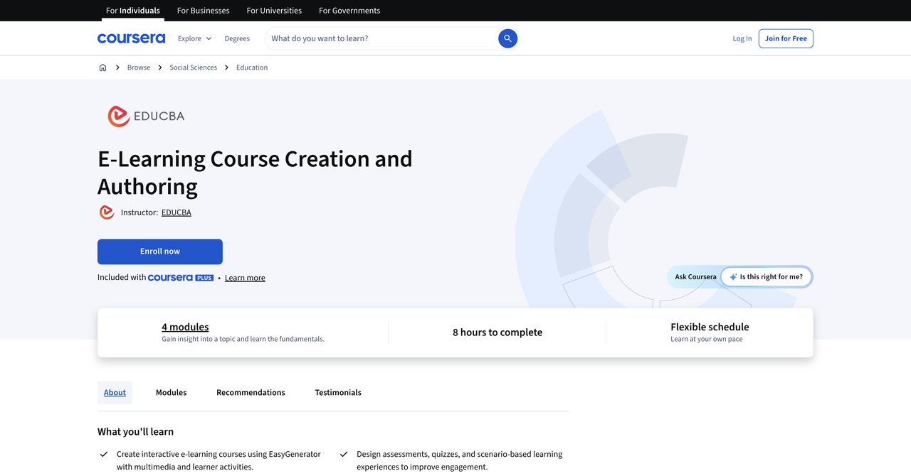 E-Learning Course Creation and Authoring - Coursera