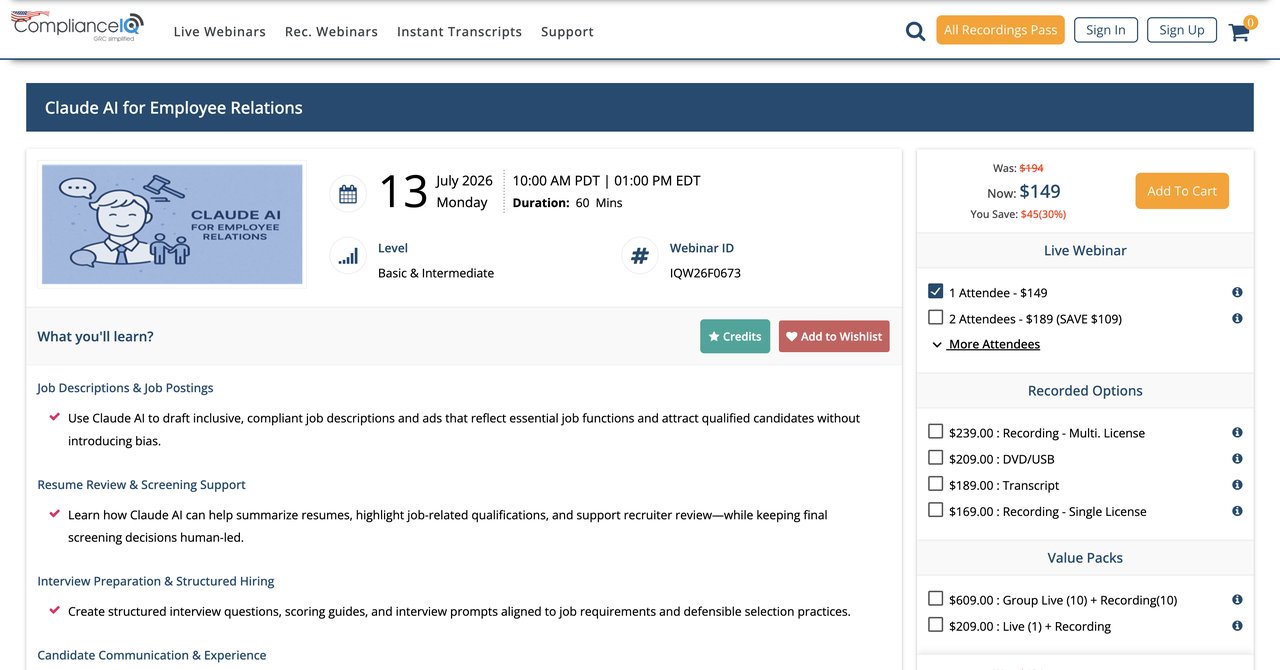 Claude AI for Employee Relations by ComplianceIQ