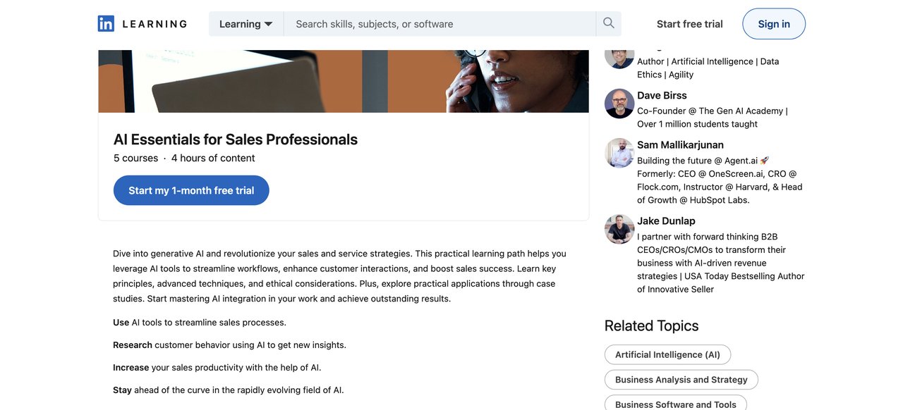 AI Essentials for Sales Professionals