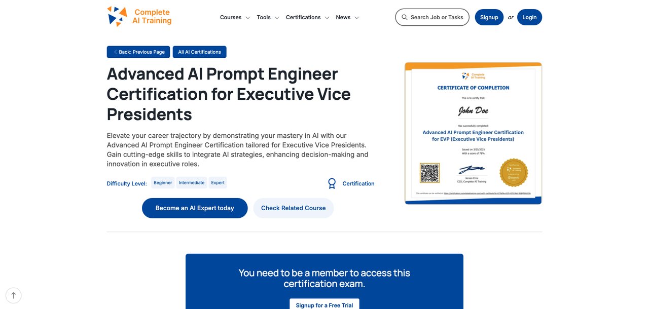 Advanced AI Prompt Engineer Certification