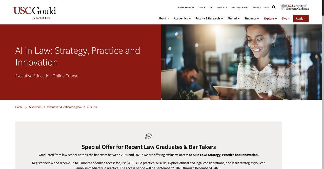 AI in Law: Strategy, Practice and Innovation by USC Gould School of Law