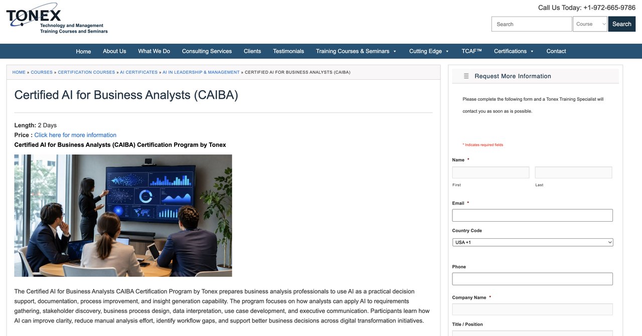 Certified AI for Business Analysts CAIBA