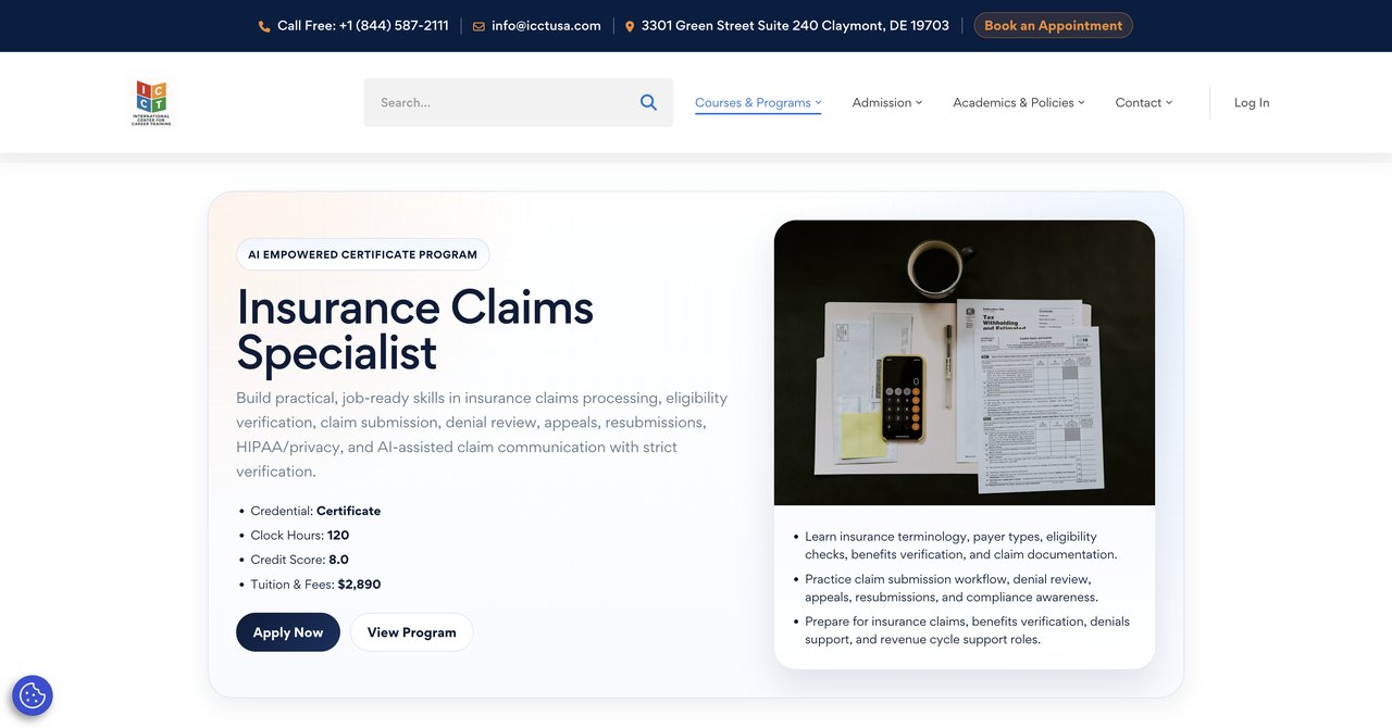 Insurance Claims Specialist Certificate