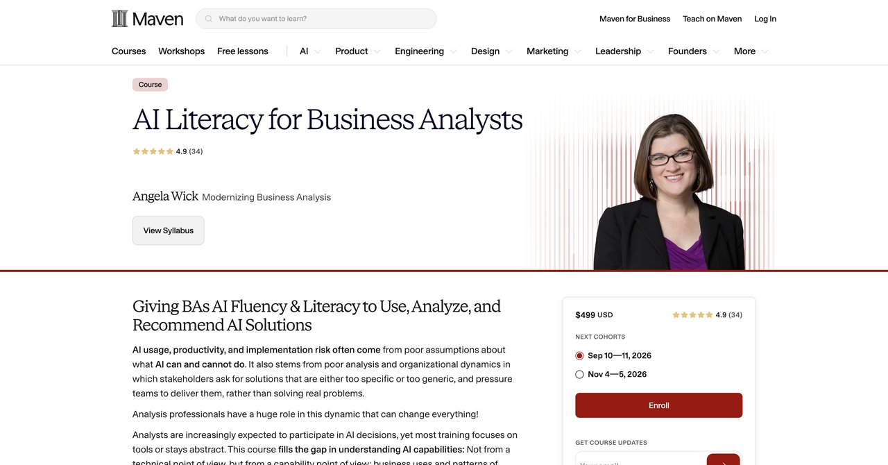 AI Literacy for Business Analysts Maven