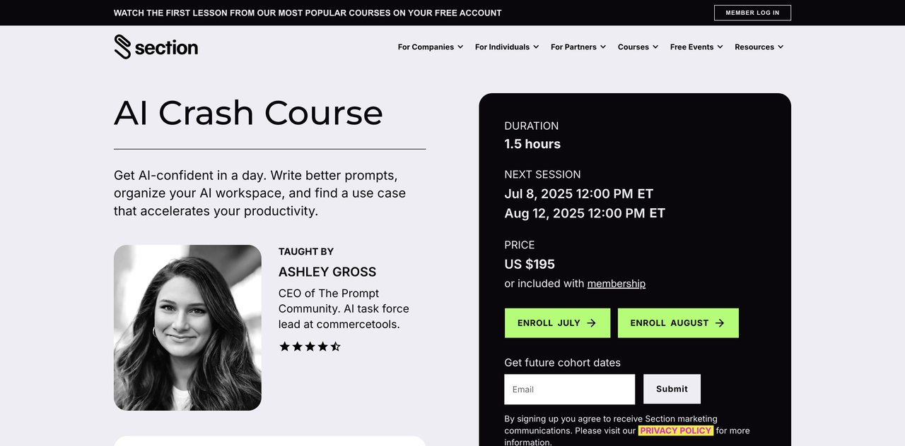 AI Crash Course Workshop by Section AI