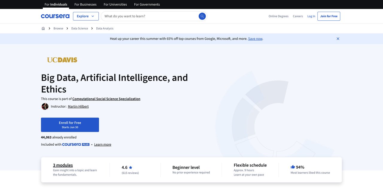 Big Data, Artificial Intelligence and Ethics by UC Davis