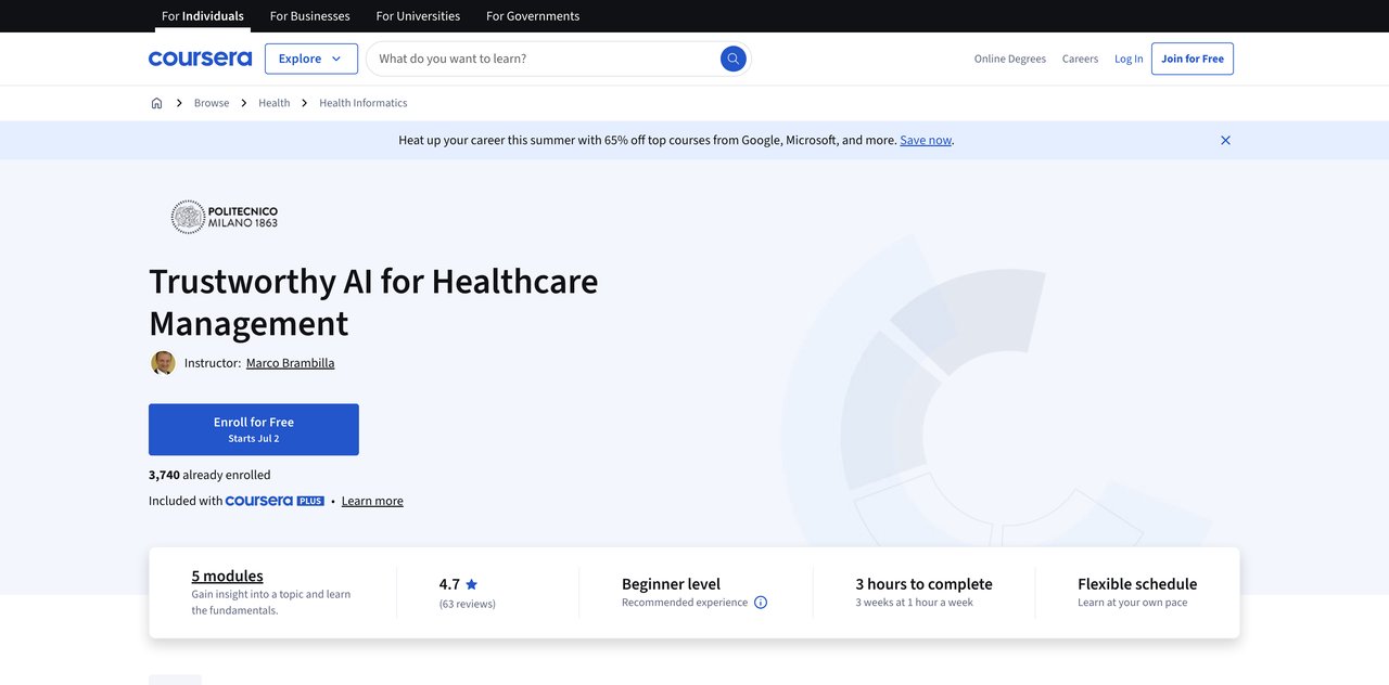 Trustworthy AI for Healthcare Management