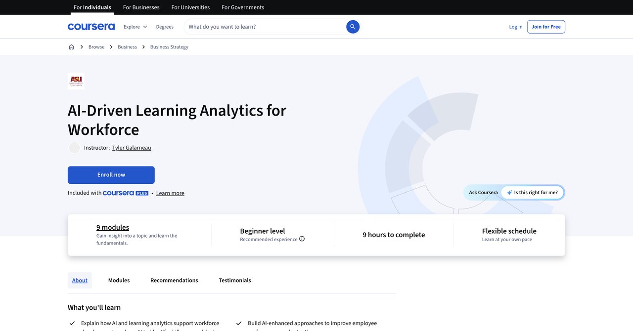 AI-Driven Learning Analytics for Workforce by Coursera