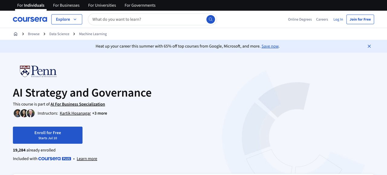 AI Strategy and Governance by University of Pennsylvania