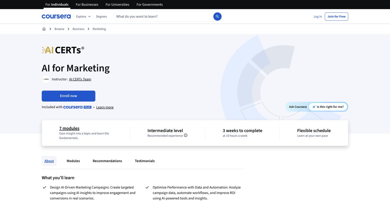 AI for Marketing by Coursera