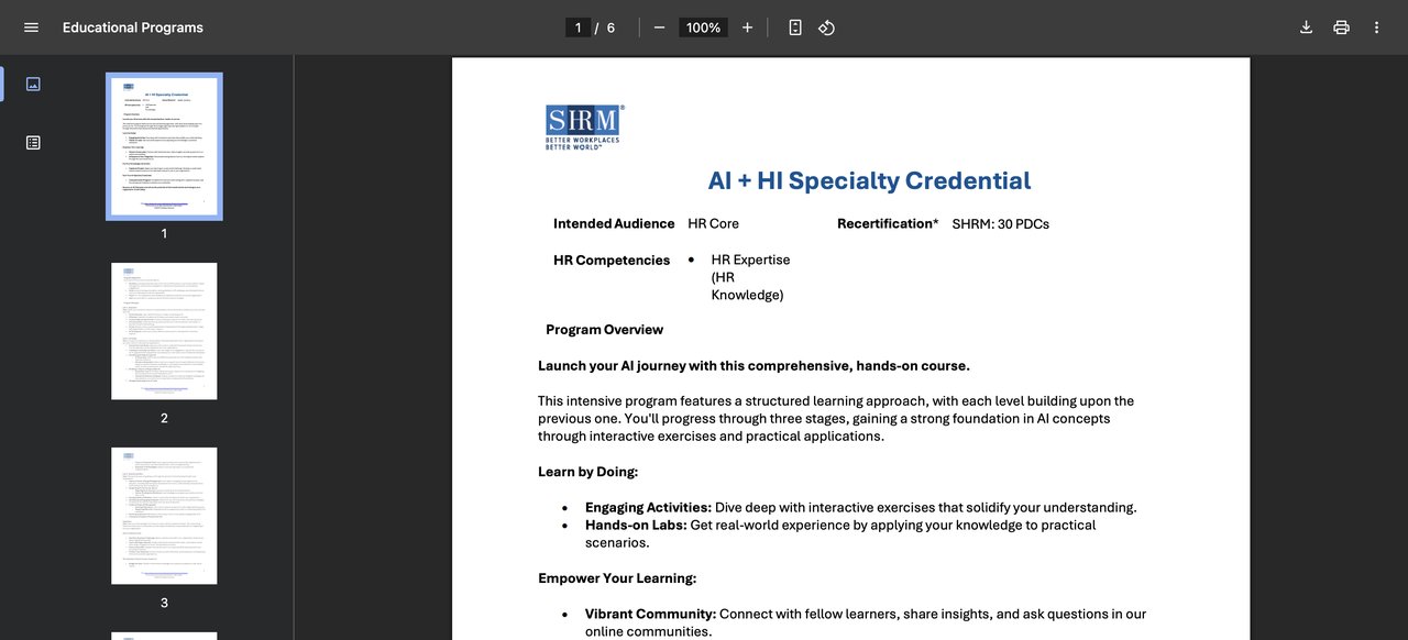 AI + HI Specialty Credential