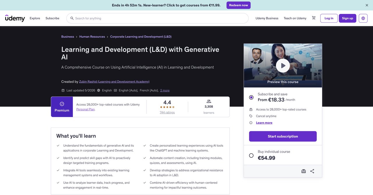 Learning and Development with Generative AI by Udemy