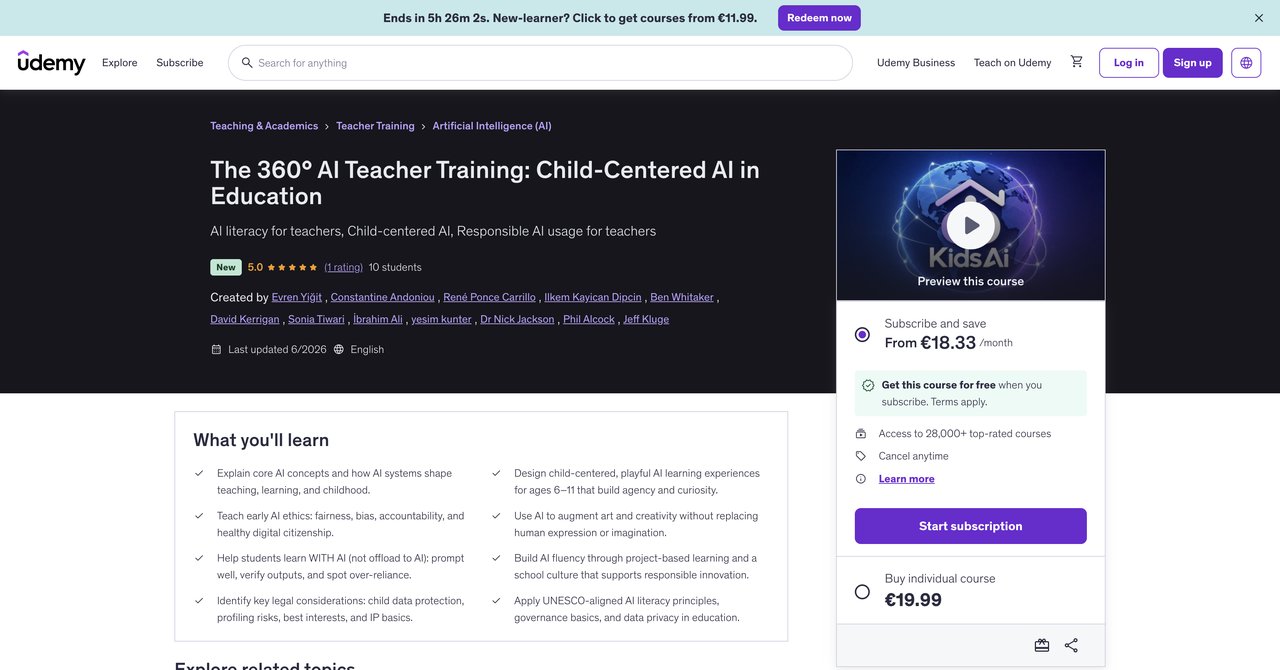 The 360° AI Teacher Training: Child-Centered AI in Education