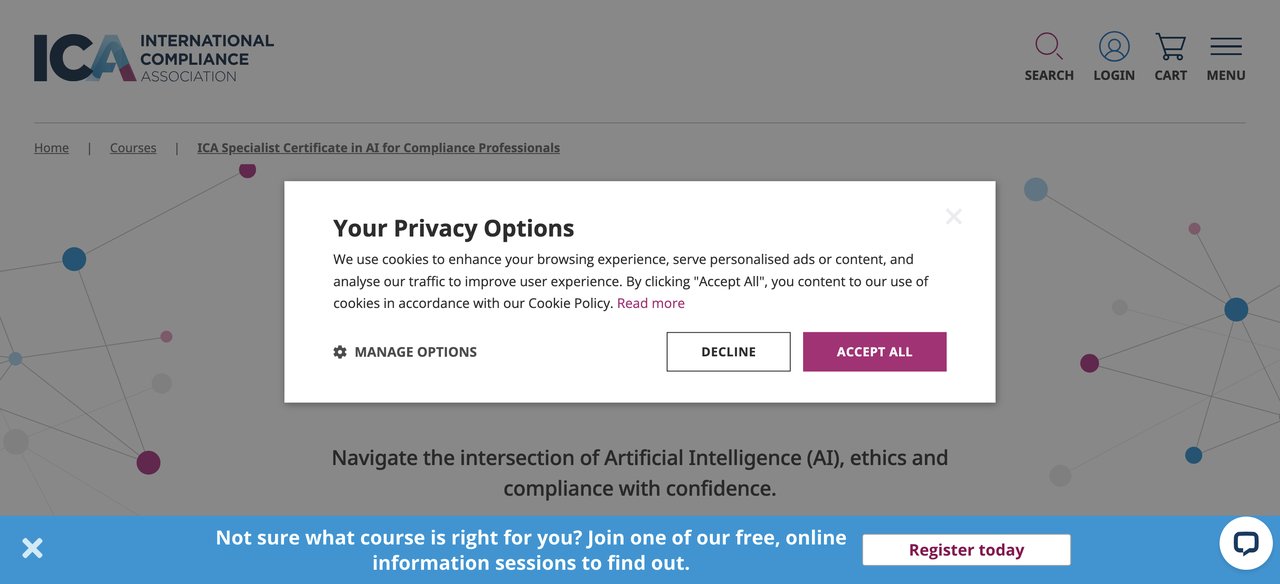 ICA Specialist Certificate in AI for Compliance Professionals