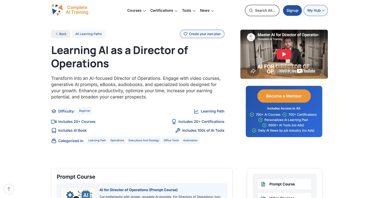CompleteAI Training Course Dashboard