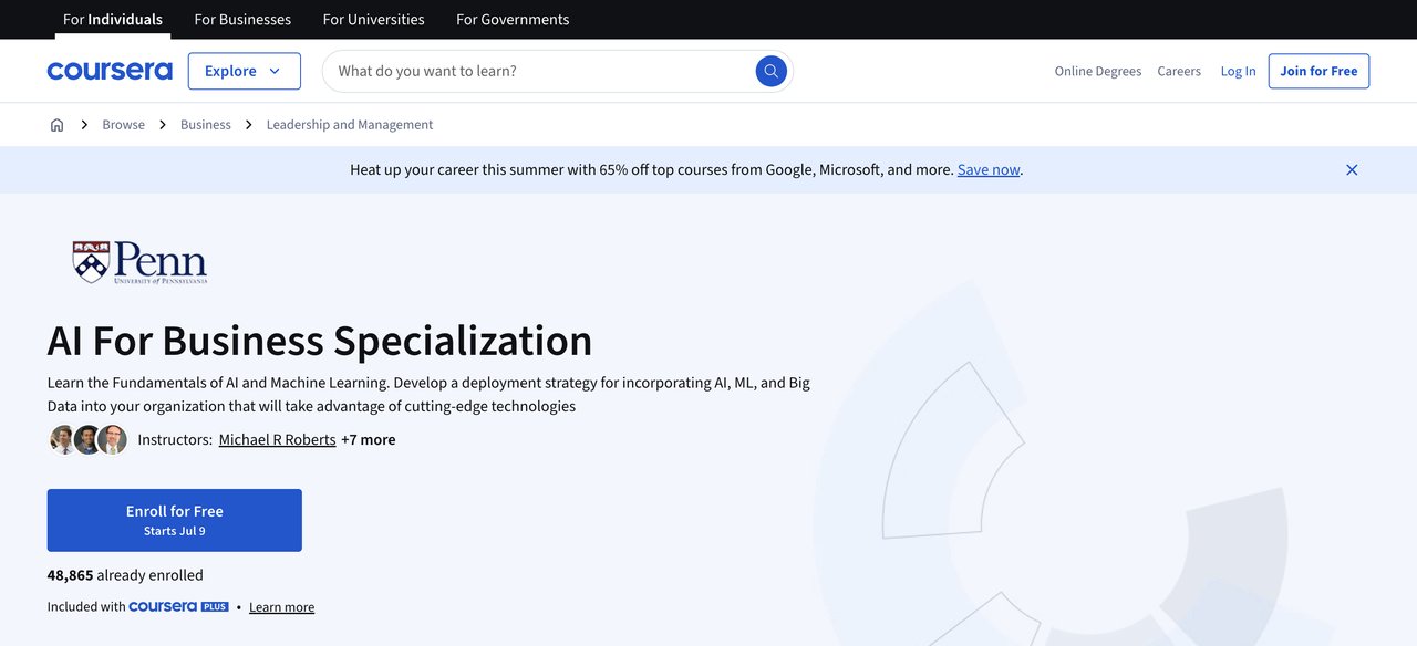 AI for Business Specialization