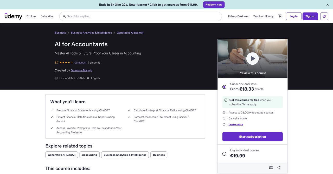 AI for Accountants Udemy