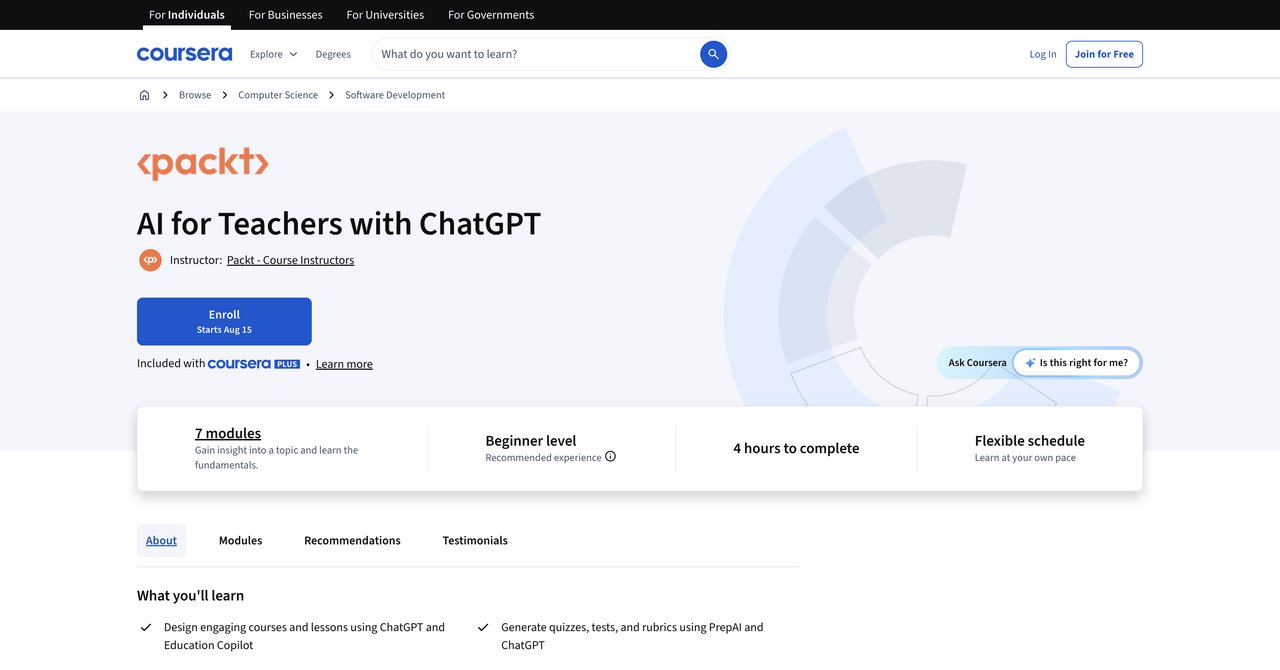 AI for Teachers with ChatGPT