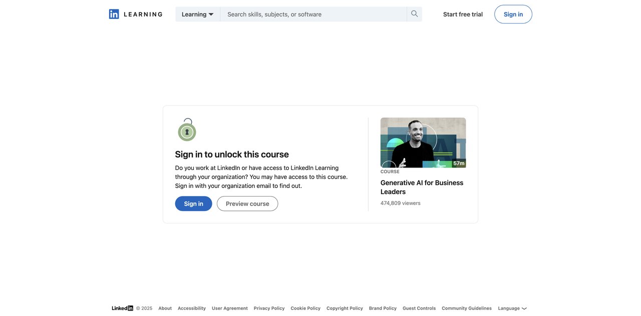 Generative AI for Business Leaders by LinkedIn Learning