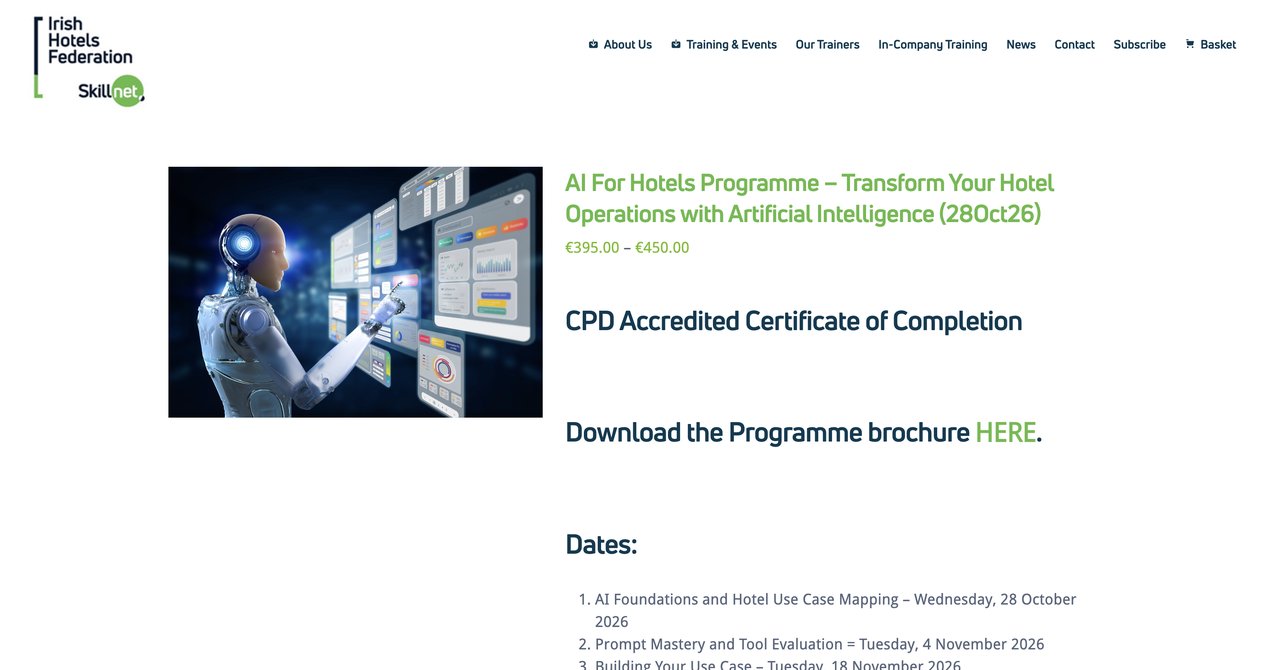 AI for Hotels Programme by IHF Skillnet