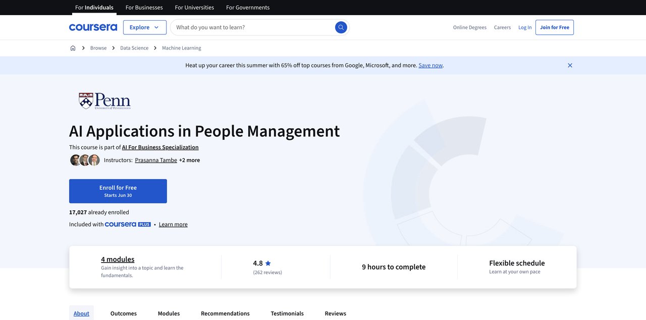 AI Applications in People Management by Coursera