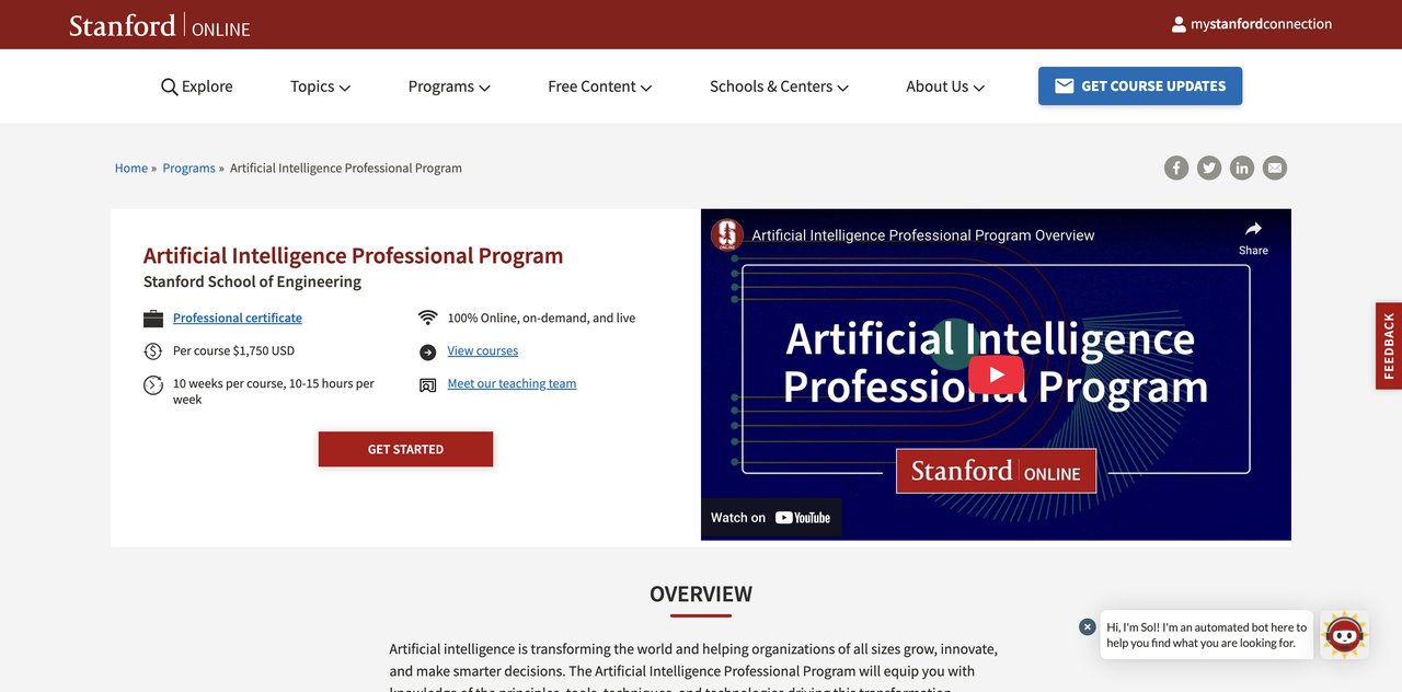 Stanford AI Professional Program