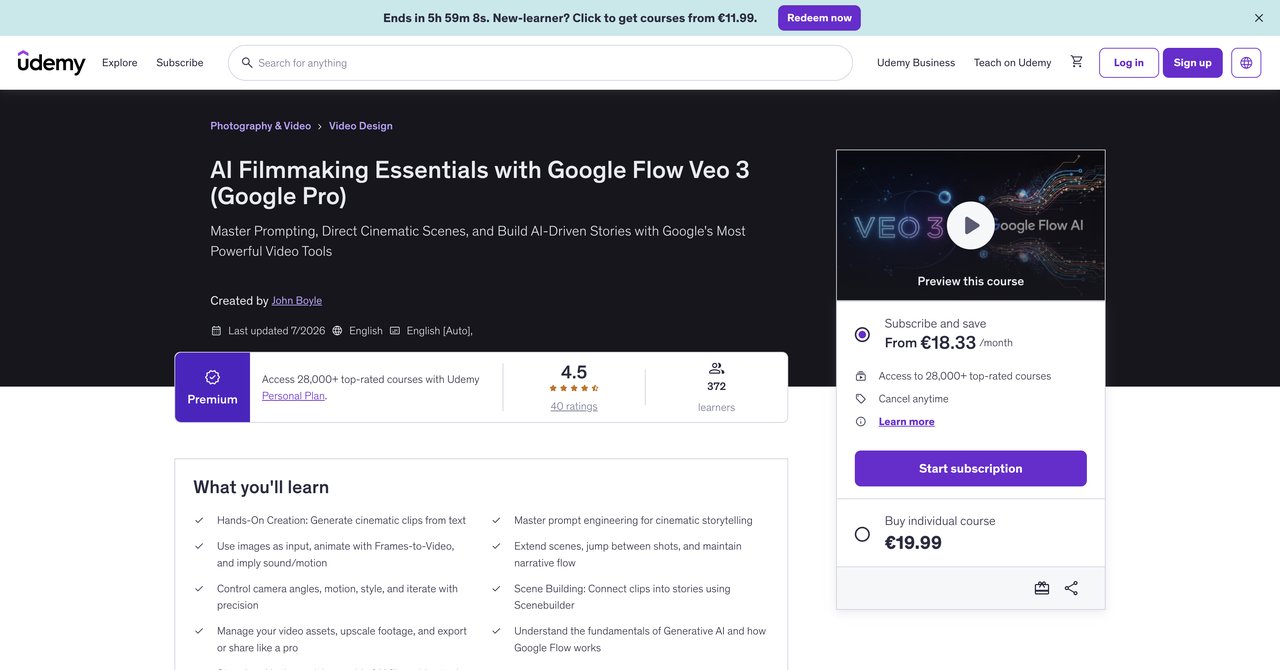 AI Filmmaking Essentials with Google Flow Veo 3