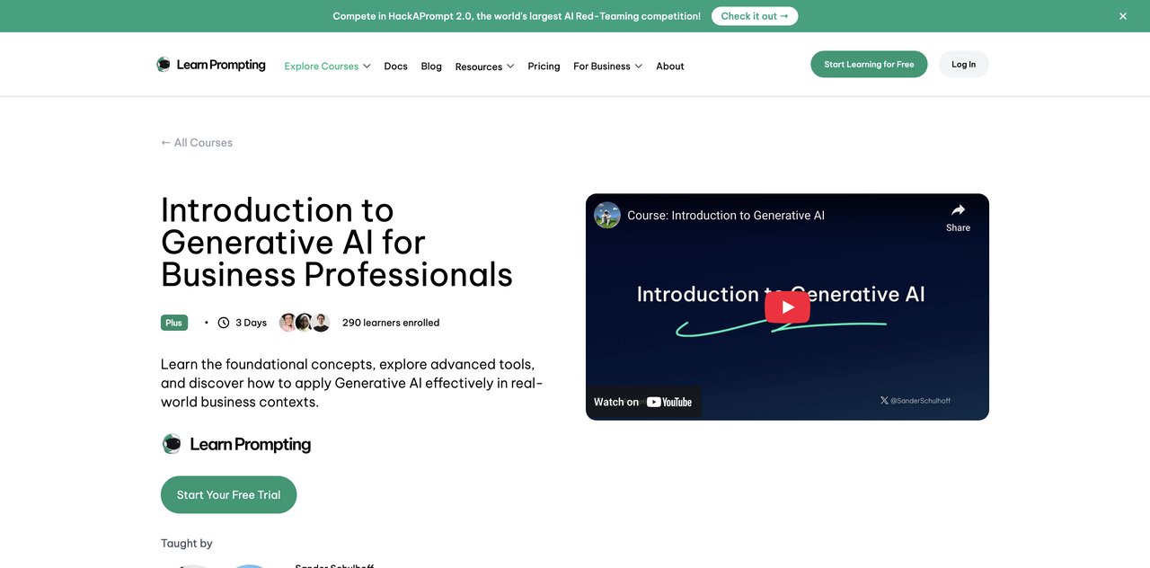Introduction to Generative AI for Business Professionals by Learn Prompting