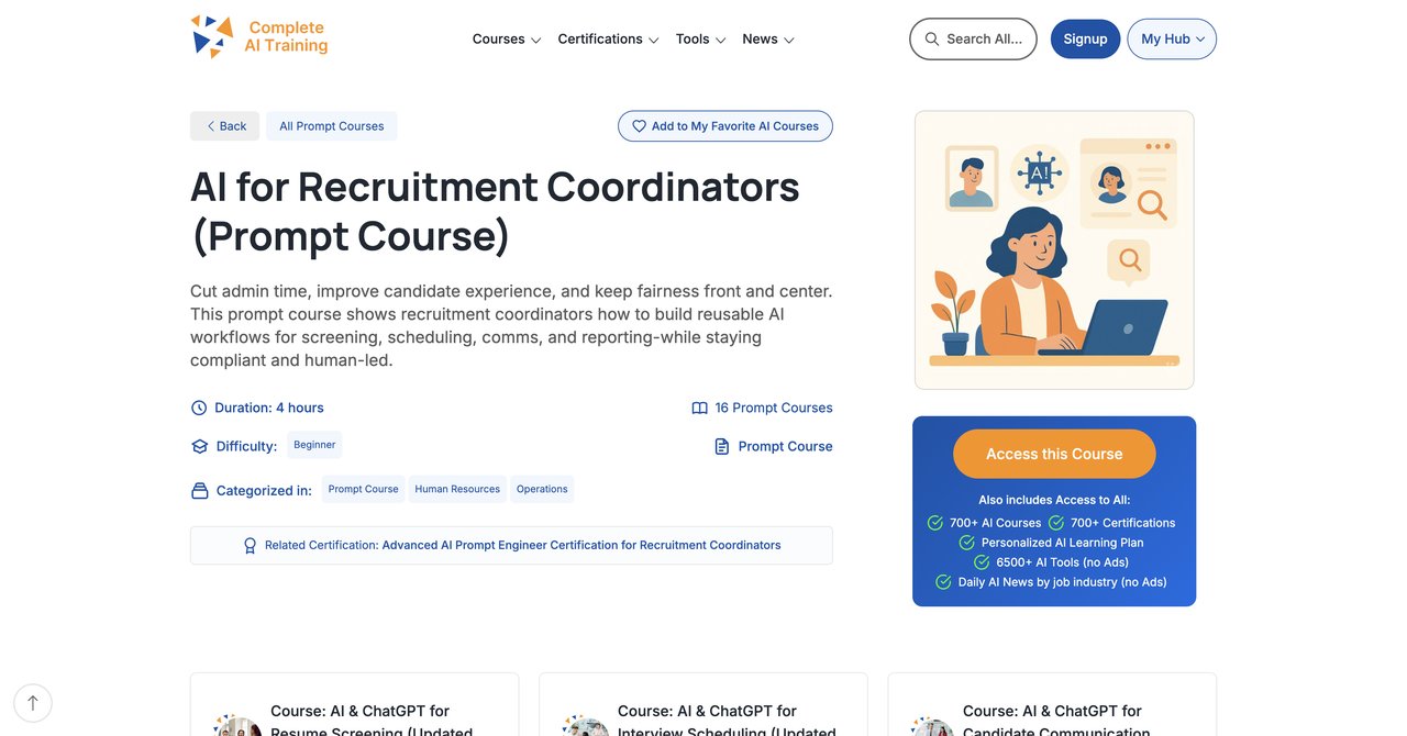 AI for Recruitment Coordinators Prompt Course Complete AI Training
