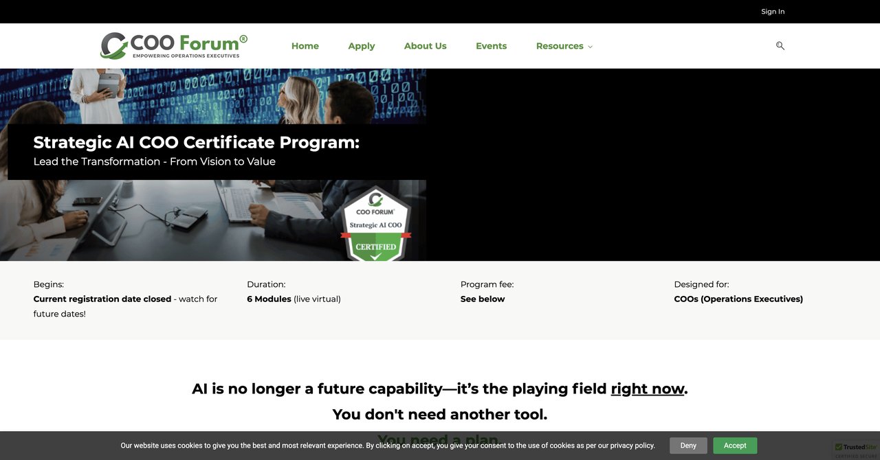 Strategic AI COO Certificate Program
