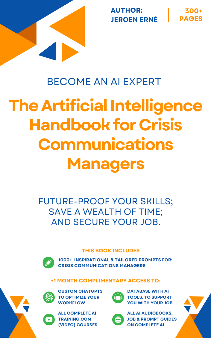 Bookcover: The Artificial Intelligence handbook for Crisis Communications Managers